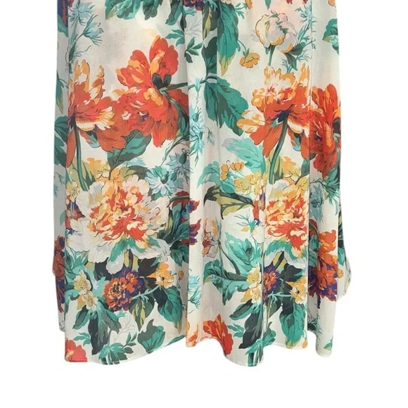 NEW Anthropologie Meadow Rue Floral Chiffon Jersey Knit Overlap Back Tank Top  M - Picture 6 of 15